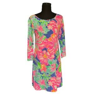 Lilly Pulitzer Colorful Marlowe Dress Beckon Blue Jungle Utopia Size S